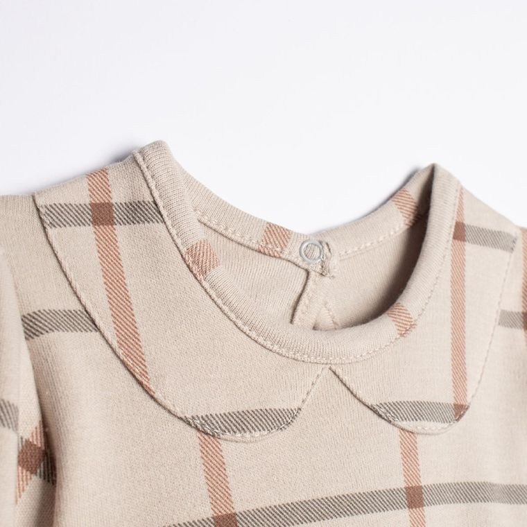 Body sukienka z długim rękawem, beżowe, Nicol