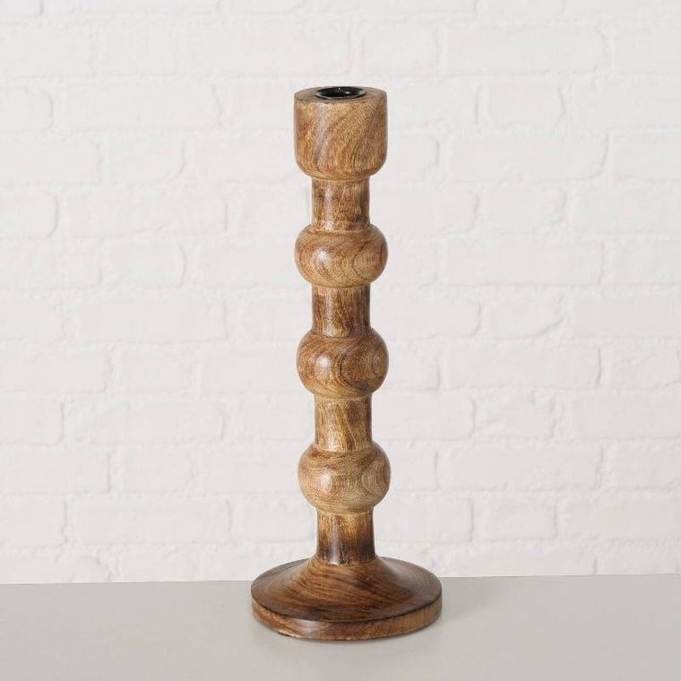 Boltze Home, drewniane świeczniki rzeźbione, Bubbles, 2 szt.