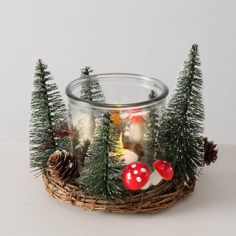 Boltze Home, Fairytale, świąteczny świecznik stroik, wys. 13,9 cm