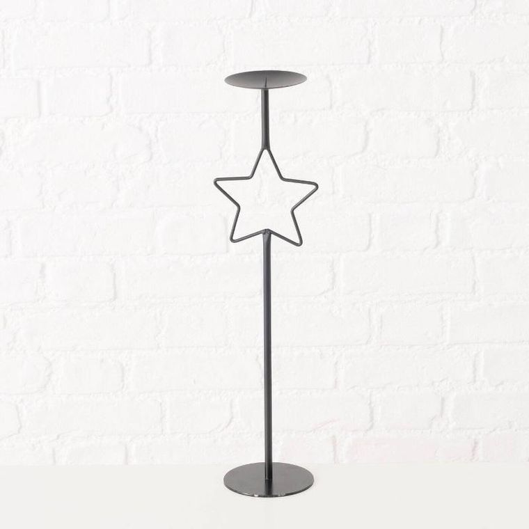 Boltze Home, Guila, metalowe świeczniki z gwiazdką, wys. 54,5-99,5 cm, 3 szt.