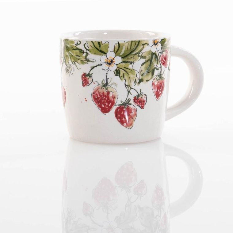 Boltze Home, kubek ceramiczny w truskawki, Strawberry, 450 ml
