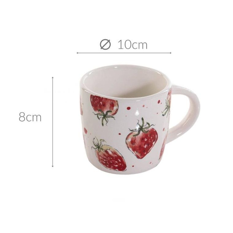Boltze Home, kubek ceramiczny w truskawki, Strawberry, 450 ml