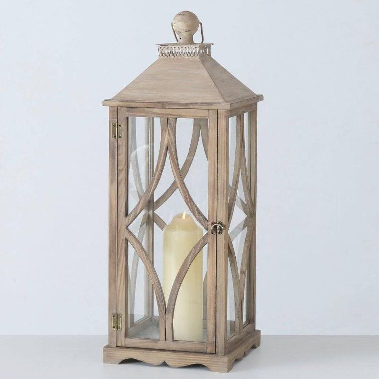 Boltze Home, lampiony drewniane Karol, duże, 2 szt.