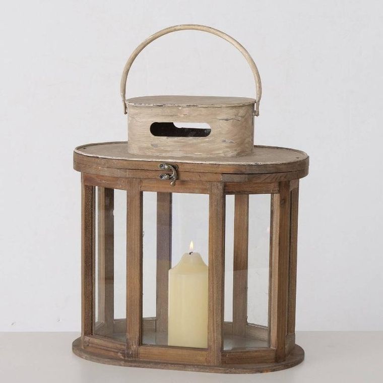 Boltze Home, lampiony drewniane Luarie, 2 szt.