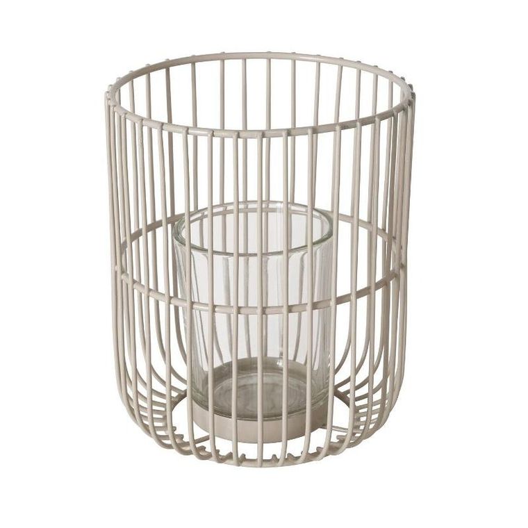 Boltze Home, metalowy lampion, Cindy, beżowy, 2 szt.