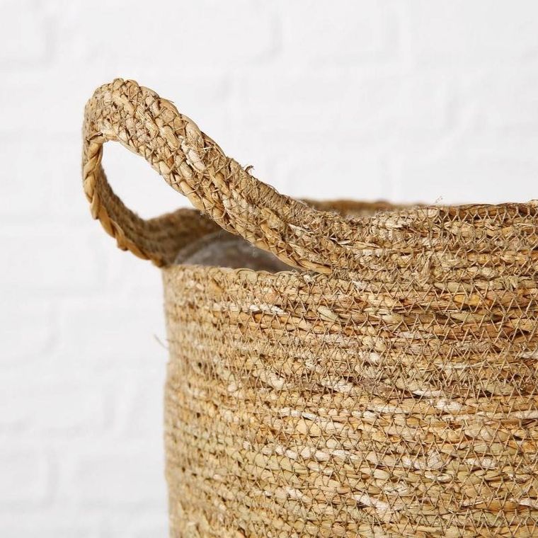 Boltze Home, osłonka na doniczki, pleciony kosz z trawy morskiej, David, 3 szt.