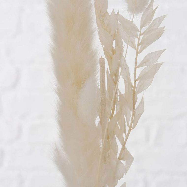 Boltze Home, porcelanowy wazon dekoracyjny, Bianca, suszone kwiaty, wys. 16 cm