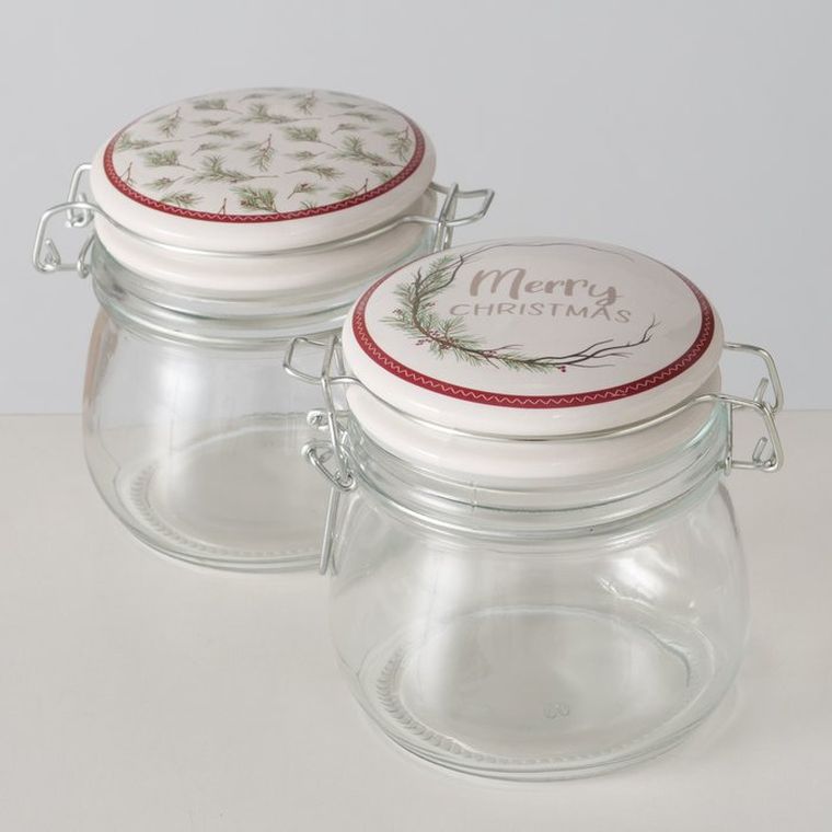 Boltze Home, słoik z porcelanową pokrywką, Charlene, 450 ml