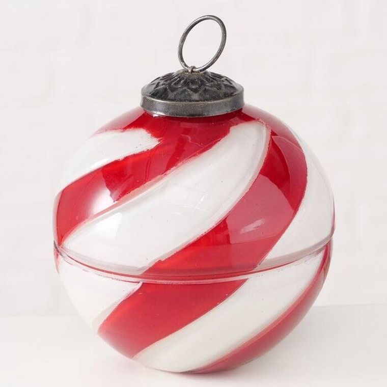 Boltze Home, Sugis, szklana świeca w kształcie bombki, 10 cm