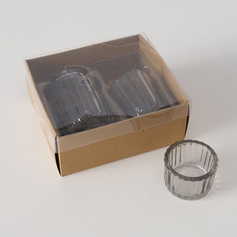 Boltze Home, zestaw szklanych dekoracji, Tolka, świeczniki i wazon, 10 cm