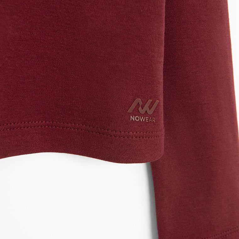 Bordowa koszulka z długim rękawem NOWEAR