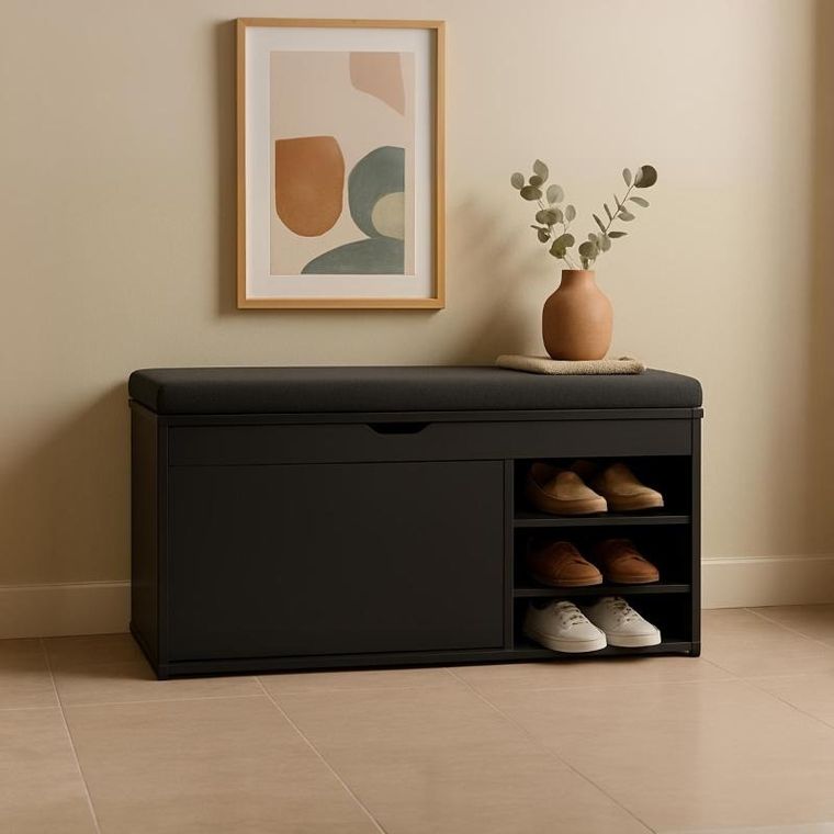 Boximo, Gradia, szafka na buty z siedziskiem i wysuwanymi półkami, 100-34-50 cm