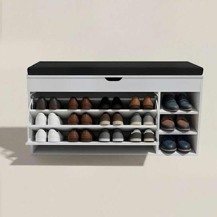 Boximo, Gradia, szafka na buty z siedziskiem i wysuwanymi półkami, 100-34-50 cm