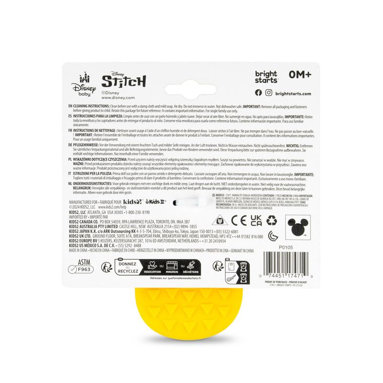 Bright Starts, Stitch Tropical, grzechotka z gryzakiem