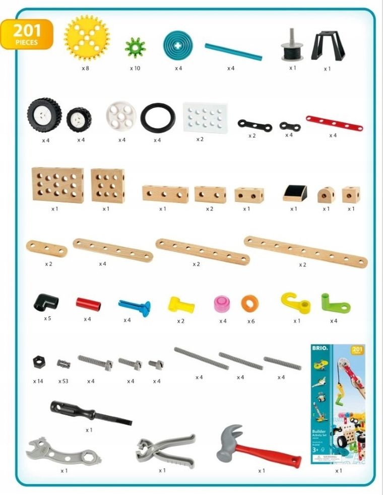 Brio, Builder Activity Set, klocki konstrukcyjne, 201 elementów