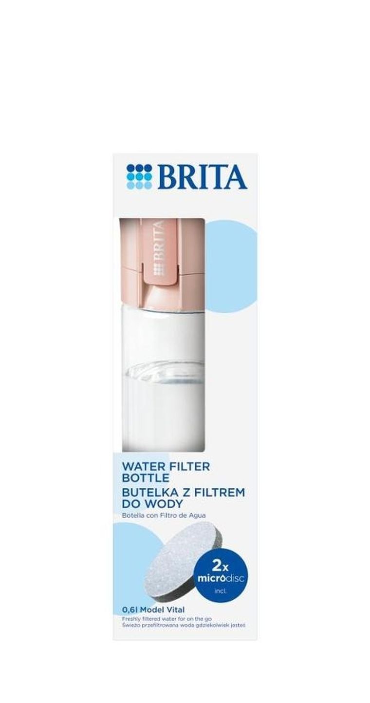 Brita, butelka filtrująca, Vital, pastelowa brzoskwinia, 2 dyski