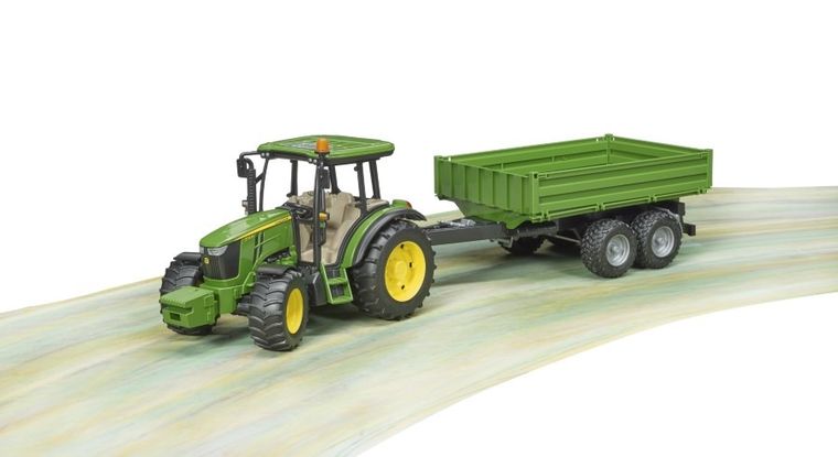 Bruder, Traktor John Deere 5115M z przyczepą wywrotką