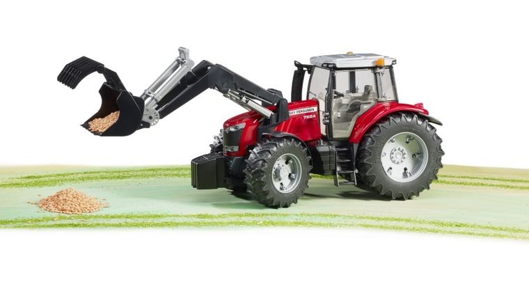Bruder, Traktor Massey Ferguson 7600 z ładowaczem, pojazd rolniczy