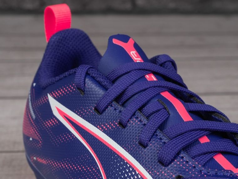 Buty piłkarskie dziecięce, korki, fioletowe, Puma Ultra 5 Play FG/AG