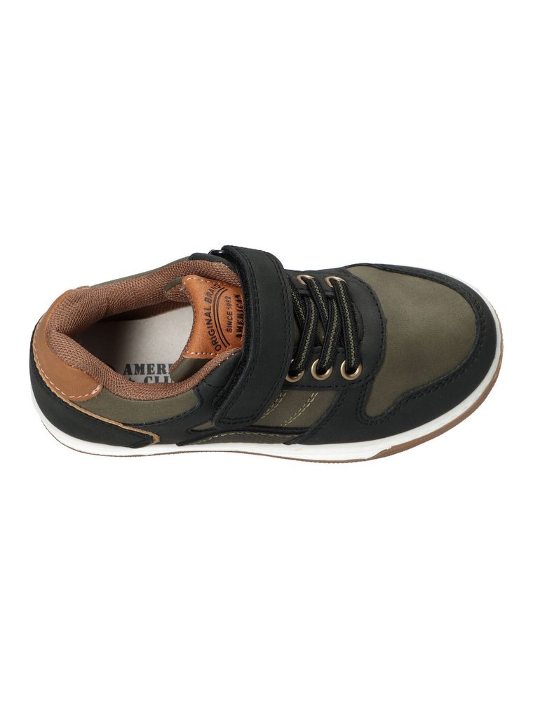 Buty sportowe chłopięcie, khaki, skórzana wkładka, American Club