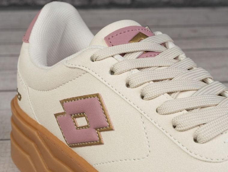Buty sportowe damskie, beżowe, Lotto Stacky RB