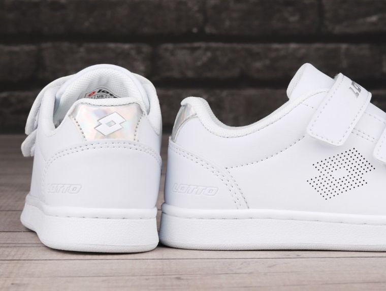 Buty sportowe dziewczęce, białe, Lotto Burgas