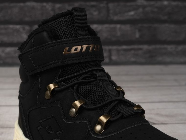 Buty zimowe dziecięce, ocieplane, czarne, Lotto