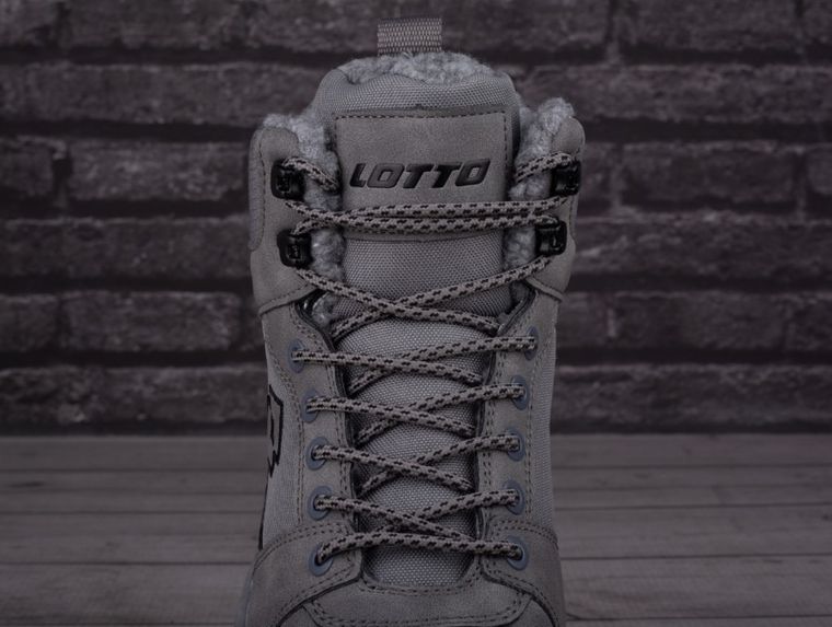 Buty zimowe męskie, ocieplane, szare, Lotto Prehna Fur
