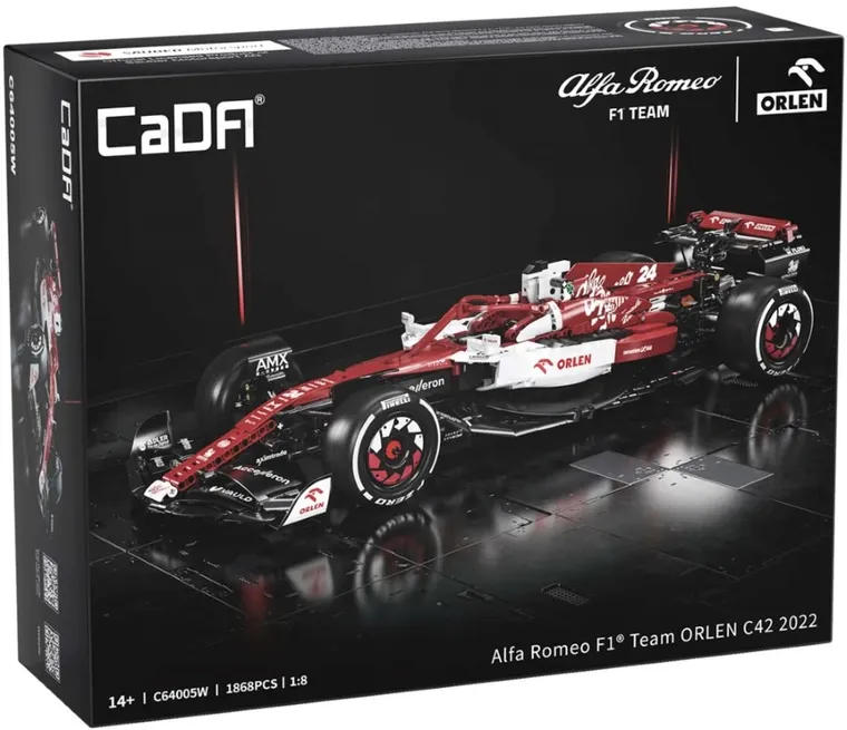Cada, Alfa Romeo, Formuła 1 Team Orlen, samochód wyścigowy, czerwony, 1:8, 1868 elementów
