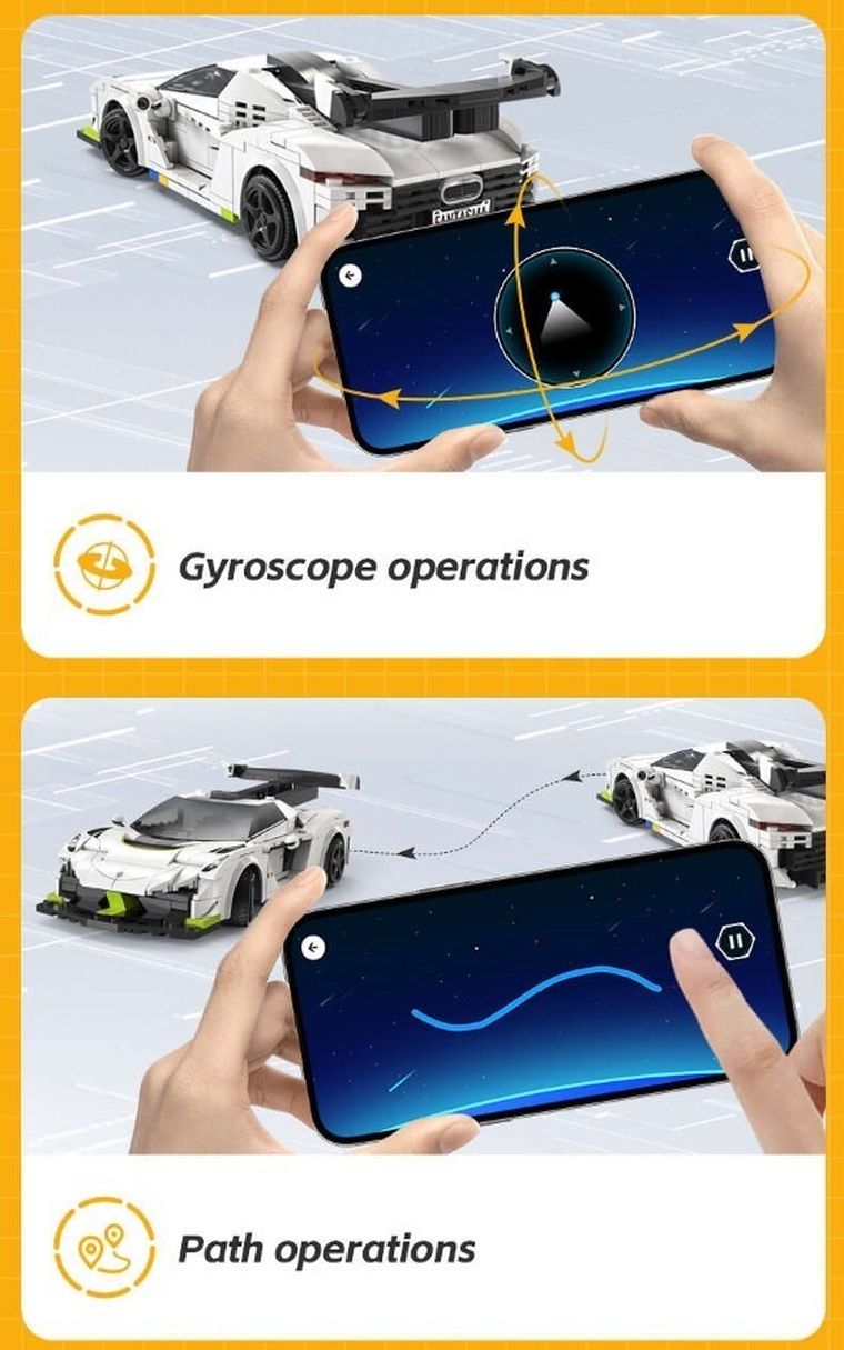 Cada, Fantasma Race Car, pojazd zdalnie sterowany, Dual Mode, biały, 1:20, 22 cm, 322 elementy