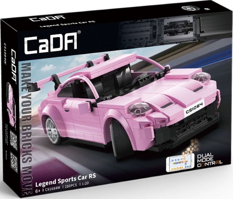 Cada, Legand Sports Cars RS, pojazd zdalnie sterowany, różowy, 1:220, 280 elementów