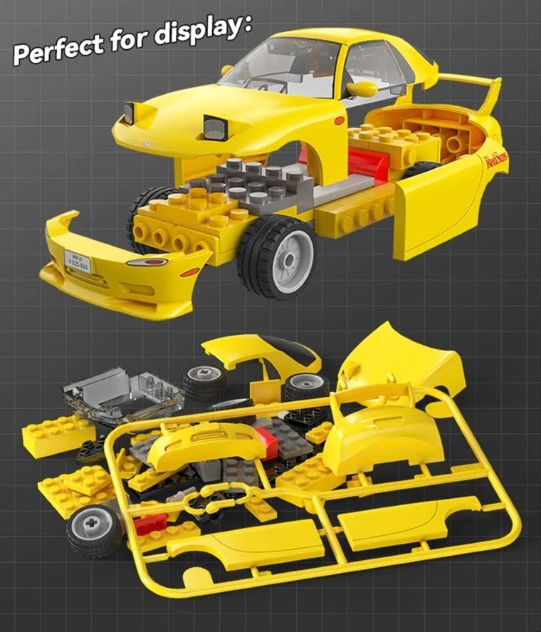 Cada, Mazda RX-7 FD3S Initial D, klocki konstrukcyjne, pojazd, 66 elementów, 1:35