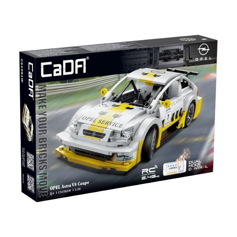 Cada, Opel Astra V8 Coupe, Dual Mode, pojazd zdalnie sterowany, biały, 1:20, 330 elementów