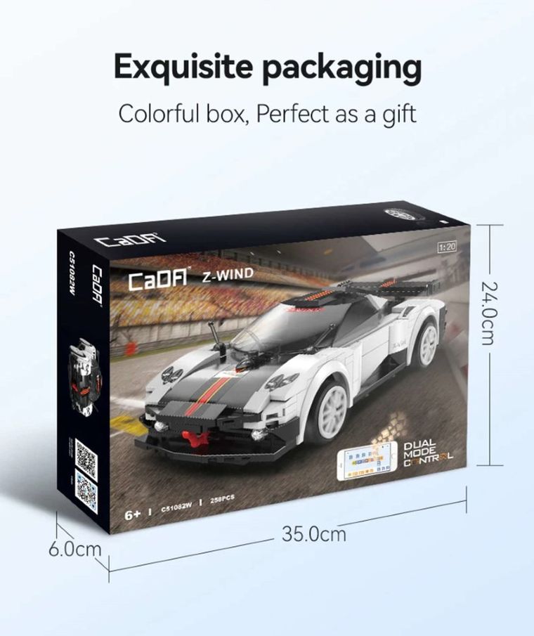 Cada, Z-Wind Sports Car, klocki konstrukcyjne, pojazd zdalnie sterowany, 258 elementów