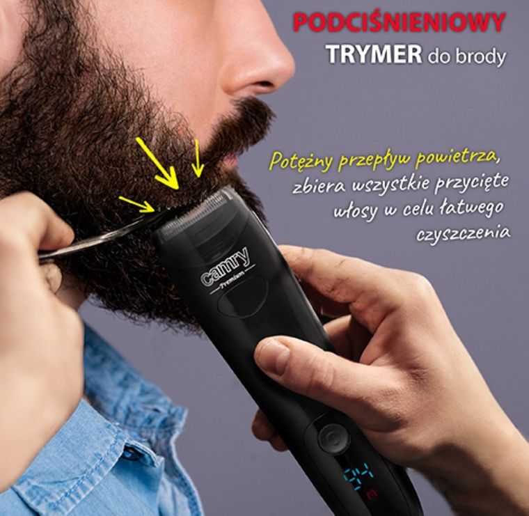 Camry, podciśnieniowy trymer do brody