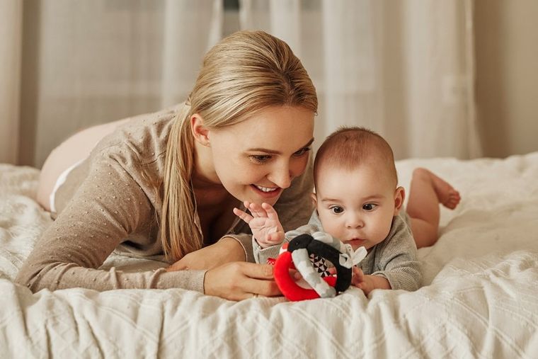 Canpol babies, Sensory Toys, pluszowa piłka kontrastowa