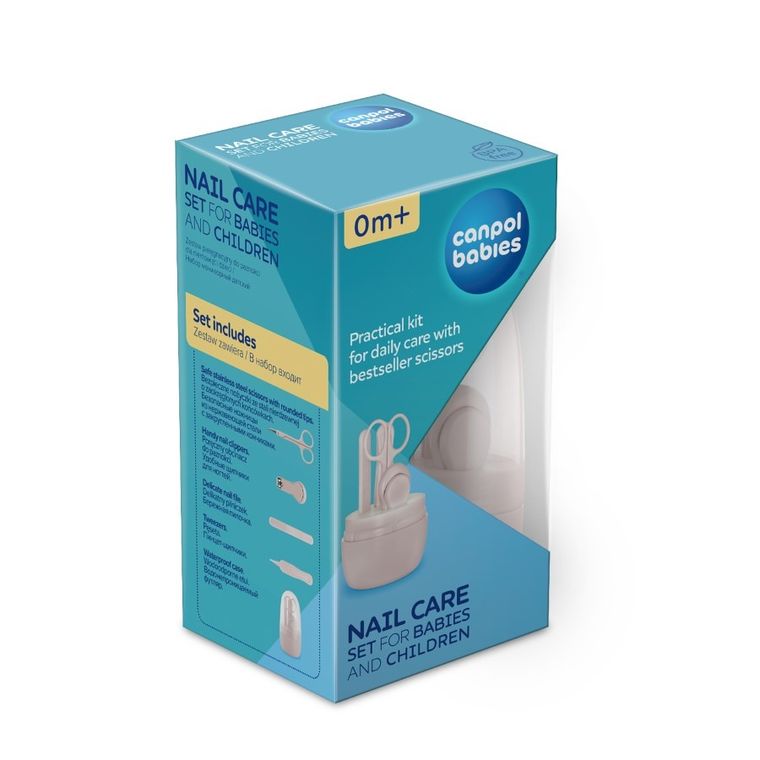 Canpol babies, zestaw pielęgnacyjny do paznokci dla niemowląt i dzieci, różowy