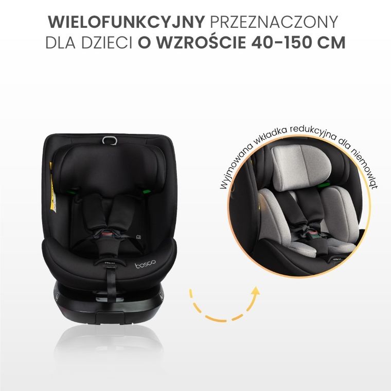 Caretero, Bosco I-Size, fotelik samochodowy, black, 40-150 cm