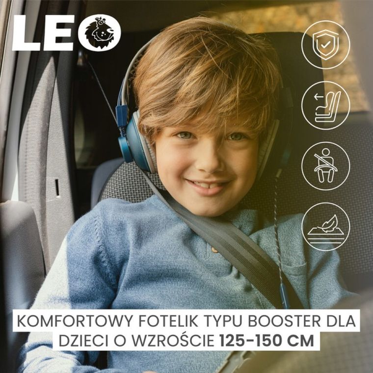 Caretero, Leo I-Size, podstawka samochodowa, Black, 125-150 cm