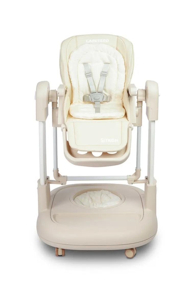 Caretero, Sitron 3w1, krzesełko do karmienia z funkcją huśtawki i chodzika, beige