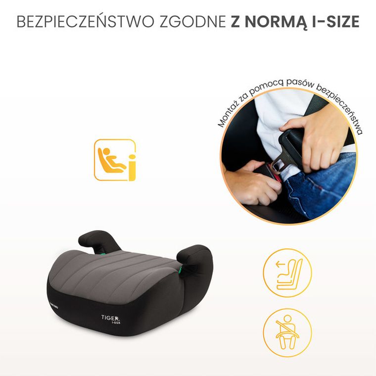 Caretero, Tiger i-Size, fotelik samochodowy, black, 125-150 cm