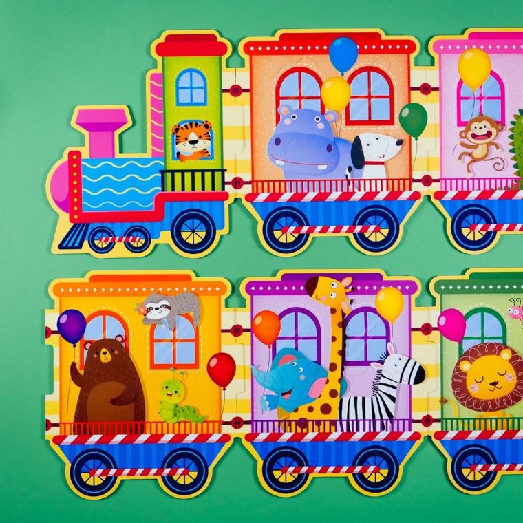 Carotina, Pociąg z grami edukacyjnymi, 8 gier z suchościeralnym pisakiem