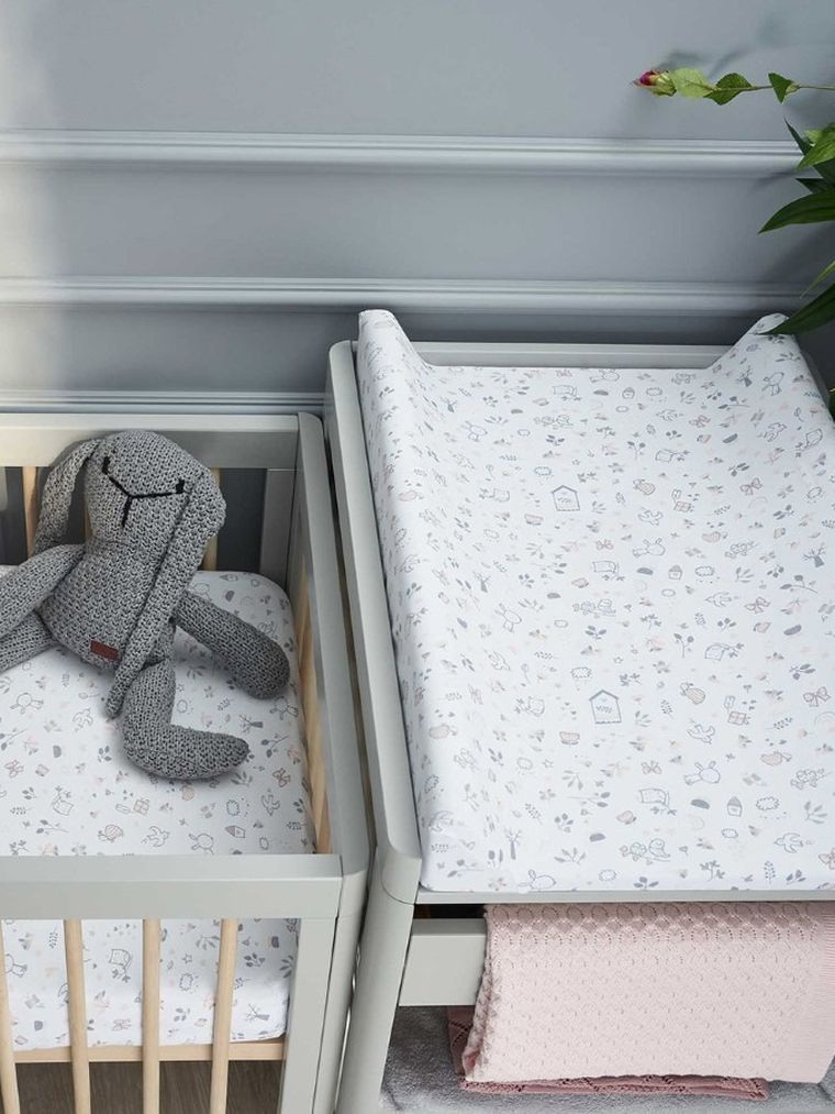 Ceba Baby, Bird World, pokrowiec na przewijak, light grey, 50-70/80 cm, 2 szt.