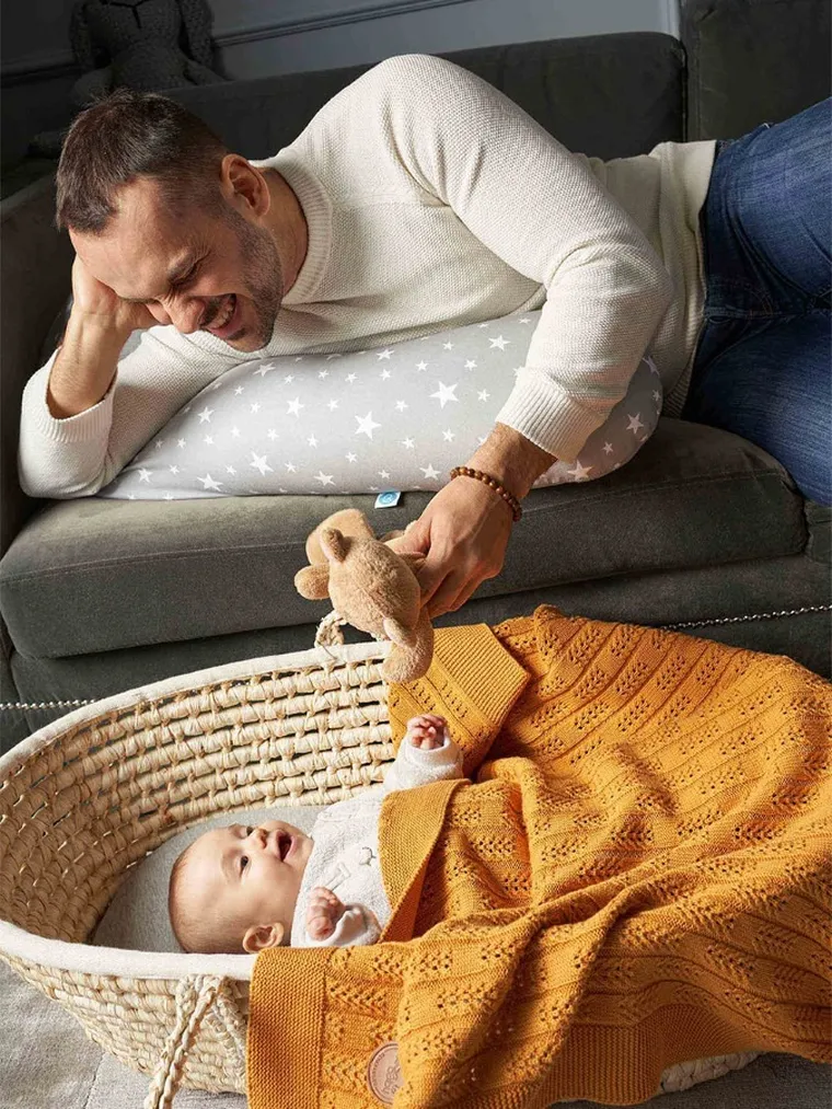 Ceba Baby, Jodełka, dziany kocyk dziecięcy, Peru, 90-90 cm