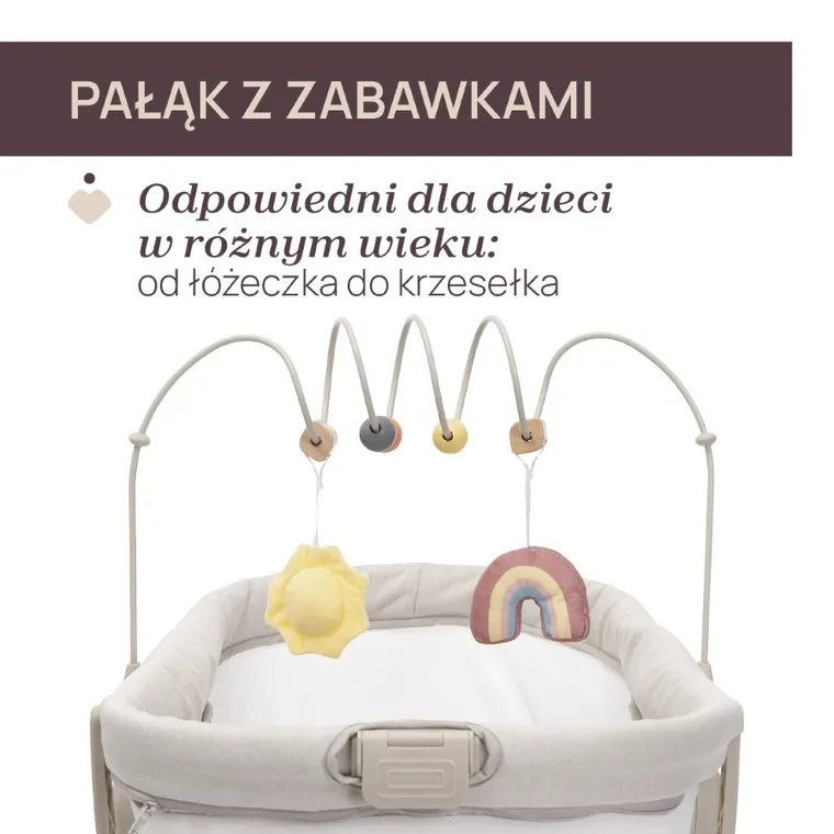 Chicco, Baby Hug Armonia, 4w1: łóżeczko, leżaczek i krzesełko do karmienia, motherpearl