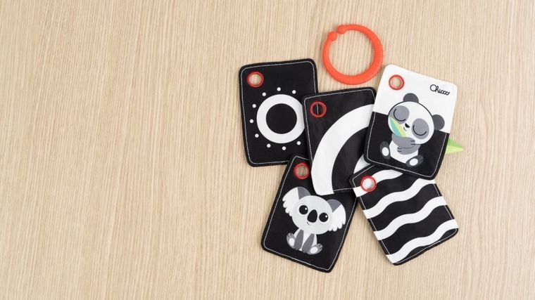 Chicco, Baby Sense & Focus, kontrastowe karty sensoryczne, czarno-białe