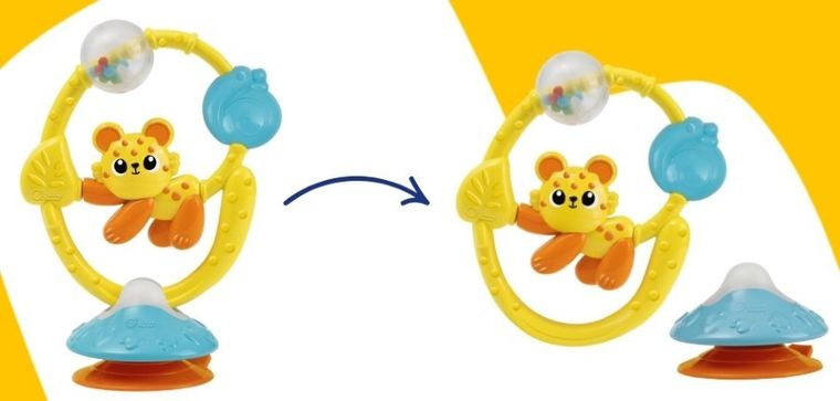 Chicco, Baby Sense & Focus, Przyjaciel z dżungli, grzechotka z przyssawką