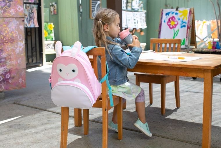 Chicco, bidon z miękkim ustnikiem, różowy, 350 ml, 2l+