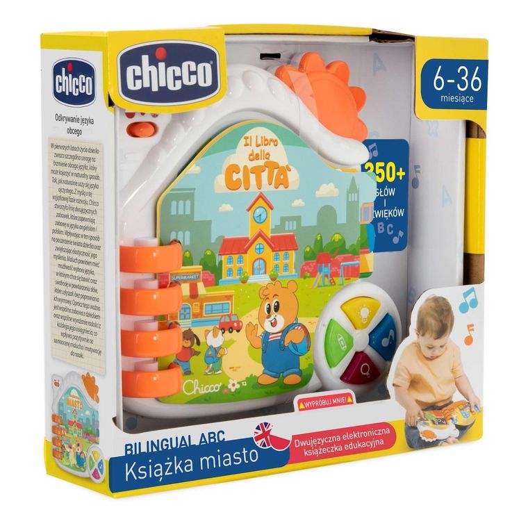 Chicco, Bilingual ABC, Miasto, książeczka dwujęzyczna polsko-angielska, interaktywna