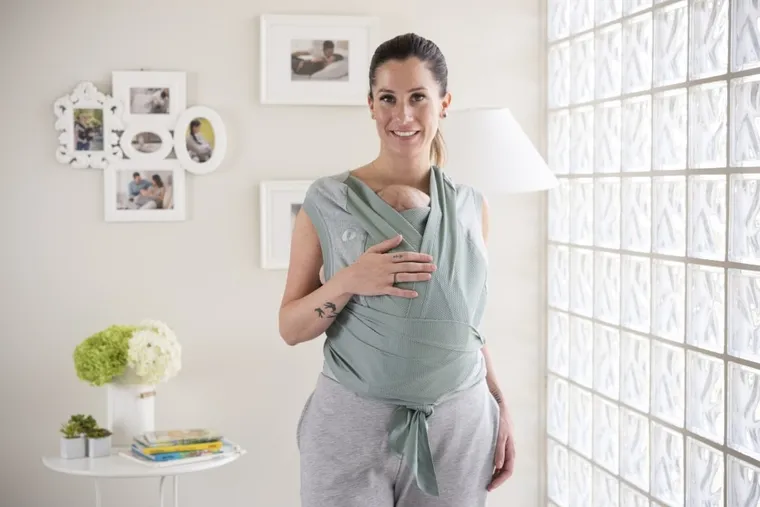 Chicco, Boppy Comfyhug, nosidło, Silver Green